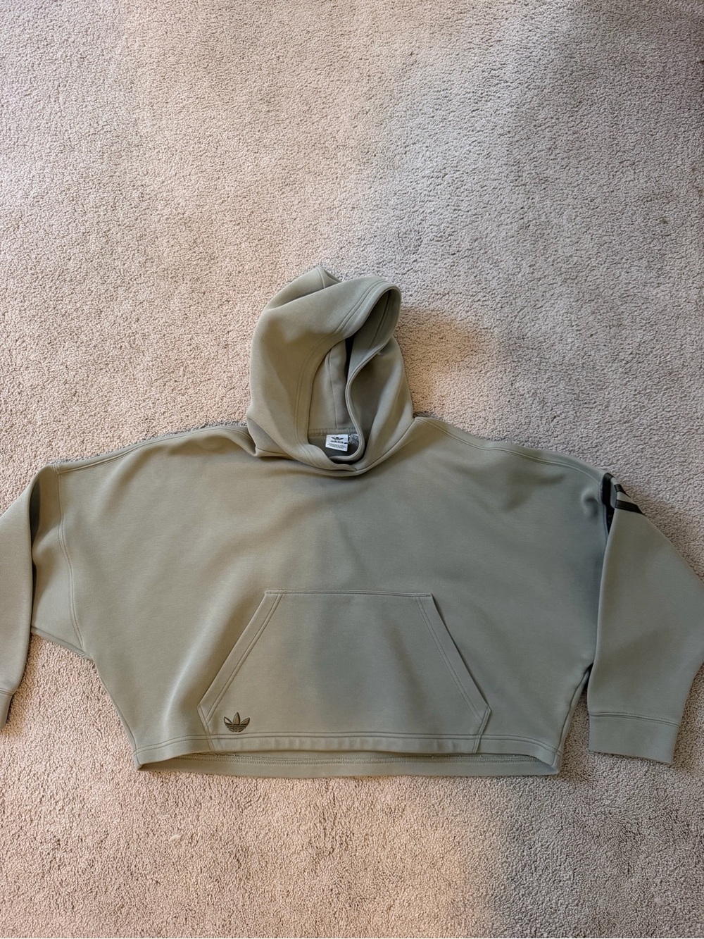 Adidas Women’s Cropped Hoodie Sweatshirt in Sage